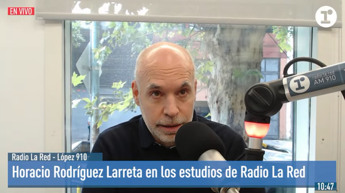 Horacio Rodríguez Larreta: El kirchnerismo se está convirtiendo en una fuerza pequeña que se va achicando cada vez más (Foto; YouTube radio La Red).