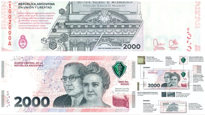 El Banco Central anunció que ya se encuentra en circulación el nuevo billete de $2000 (Foto: A24)