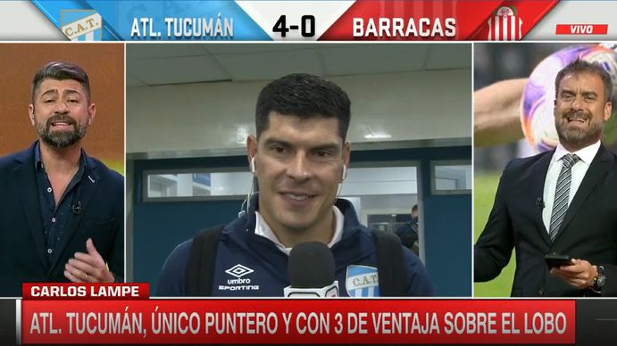 Carlos Lampe no podía creer el tema que le dedicaron en vivo.&nbsp;