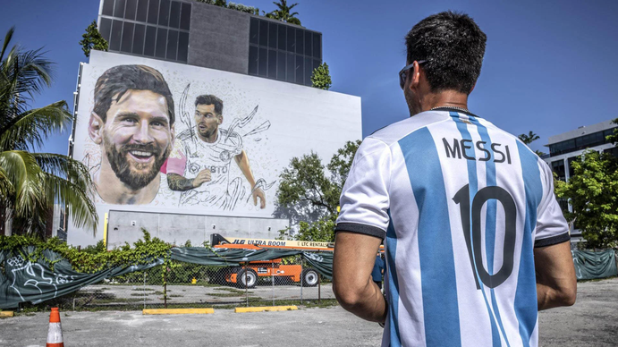 El mural de Lionel Messi en Miami (Foto: agencia EFE).