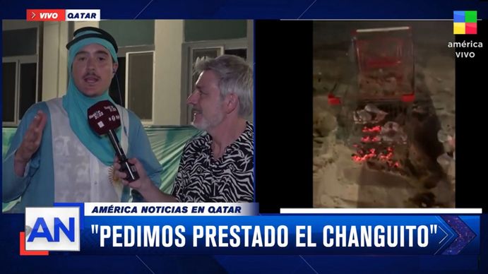 América Noticias reveló el insólito asado que hicieron un argentinos en el Mundial Qatar 2022 (Foto: Captura).