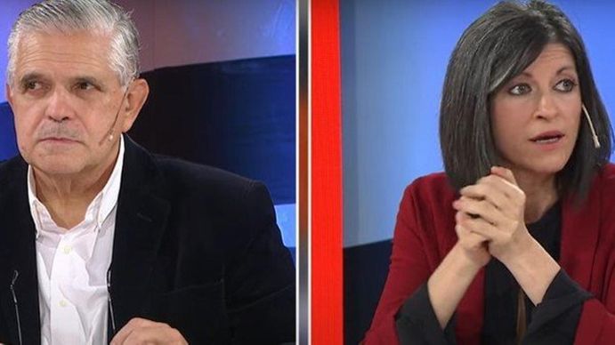 Fuerte cruce entre Fernanda Vallejos y Ricardo López Murphy (Foto: captura de TV).