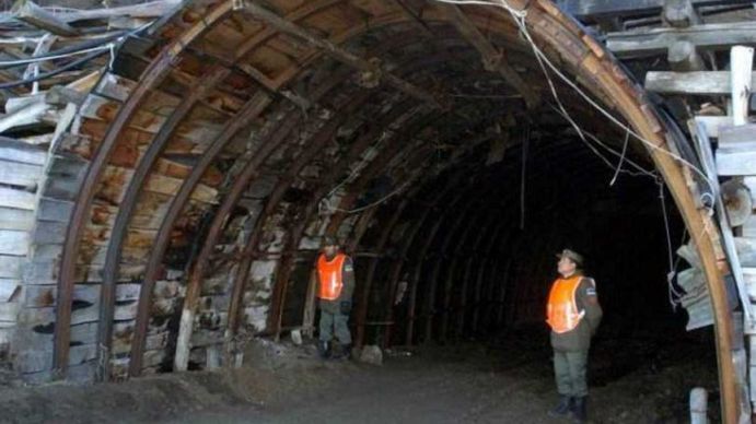 La entrada a la mina de Río Turbio