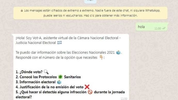 La Cámara Nacional Electoral habilitó un chatbot La Cámara Nacional Electoral habilitó un chatbot