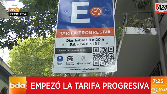 Rige la tarifa progresiva para el estacionamiento en la Ciudad. (Foto: Captura A24)