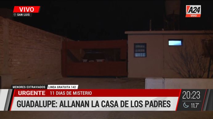 Un móvil de A24 estuvo presente en el allanamiento de la casa del padre de Guadalupe Lucero.