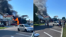 Cayó una aeronave sobre un inmueble en sur de Brasil: al menos un muerto. Cayó una aeronave sobre un inmueble en sur de Brasil: al menos un muerto.