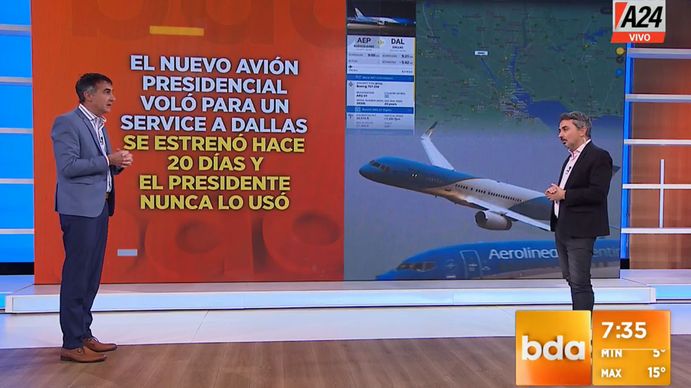 Polémica por el viaje del avión presidencial a Dallas (Foto: captura de video).