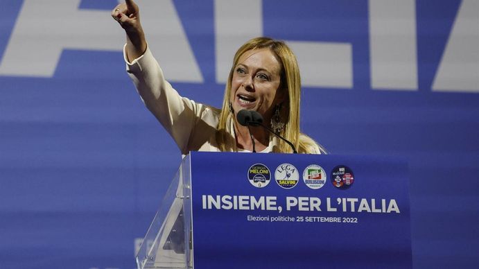 Giorgia Meloni, cerca de ser la primer ministro de Italia