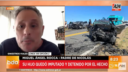 Miguel Ángel Rocca defendió a su hijo Nicolás en diálogo con Buenos Días América, por la señal de A24 (Foto: captura de TV BDA). Miguel Ángel Rocca defendió a su hijo Nicolás en diálogo con Buenos Días América, por la señal de A24 (Foto: captura de TV BDA).