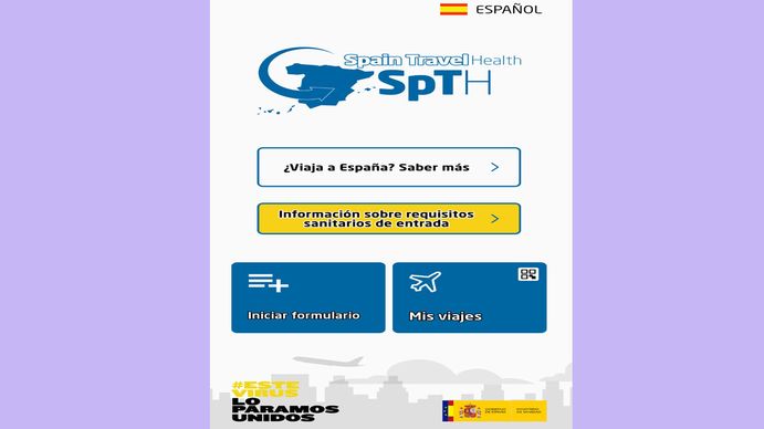 España instrumentó una app para controlar la situación sanitaria de cada turista (Foto: Spain Travel Health)