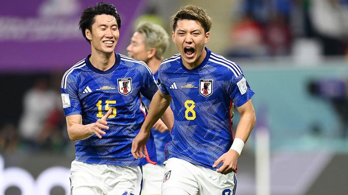 Ritsu Doan celebra el gol del empate para Japón (Foto: gentileza FIFA.com).